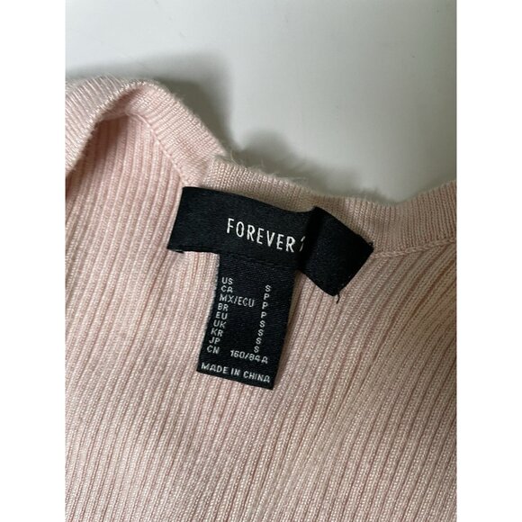 Forever 21 Women’s Knit Ribbed Cropped Crossover Top Blush S - Picture 4 of 8